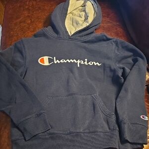 Kids Medium Champion Navy Hoodie
